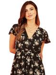 Mela London Floral Wrap Skater Mini Dress