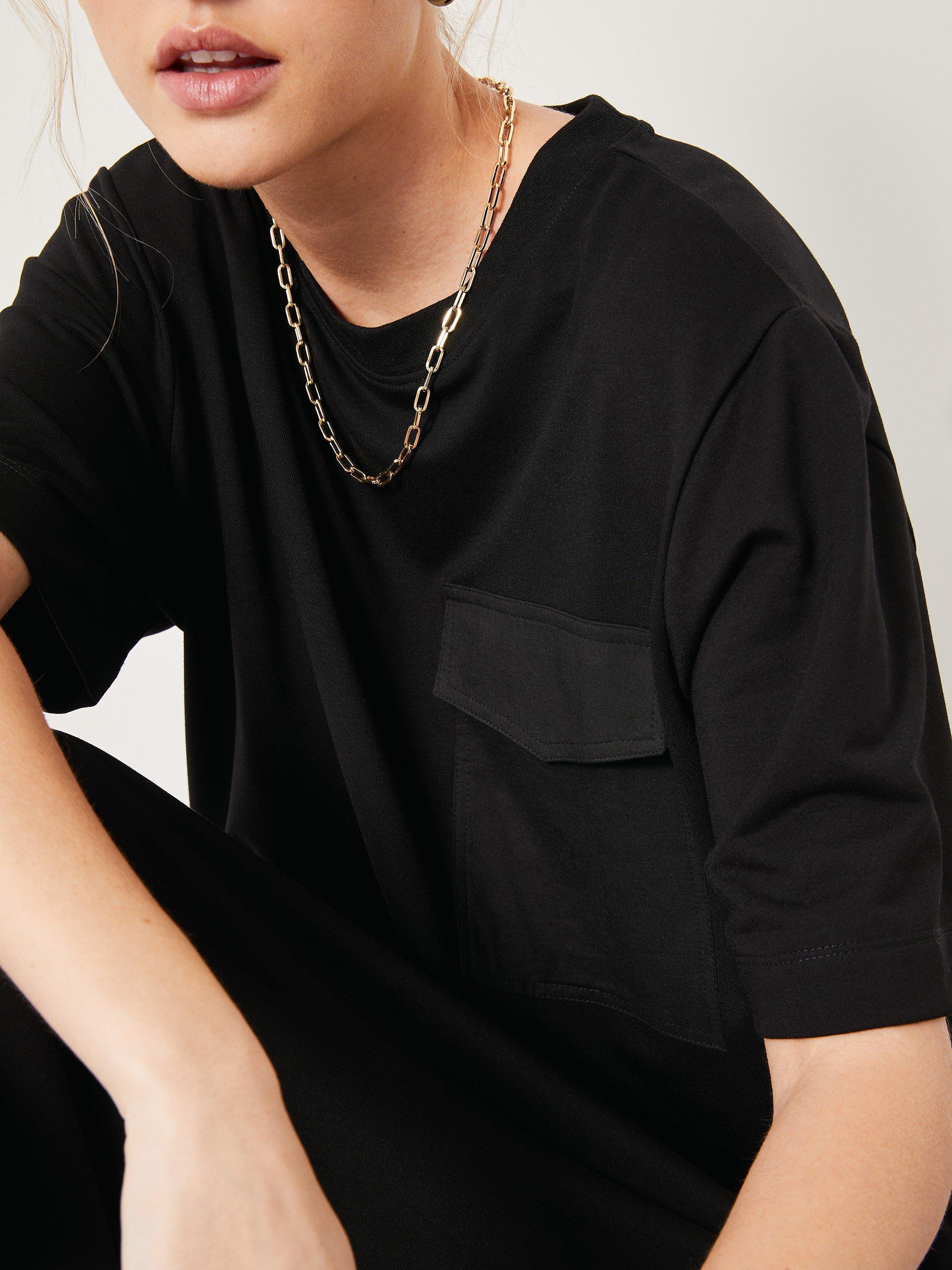 Product image 2 of 7, which shows HUSH Steph T-Shirt Maxi Dress, Black, 6