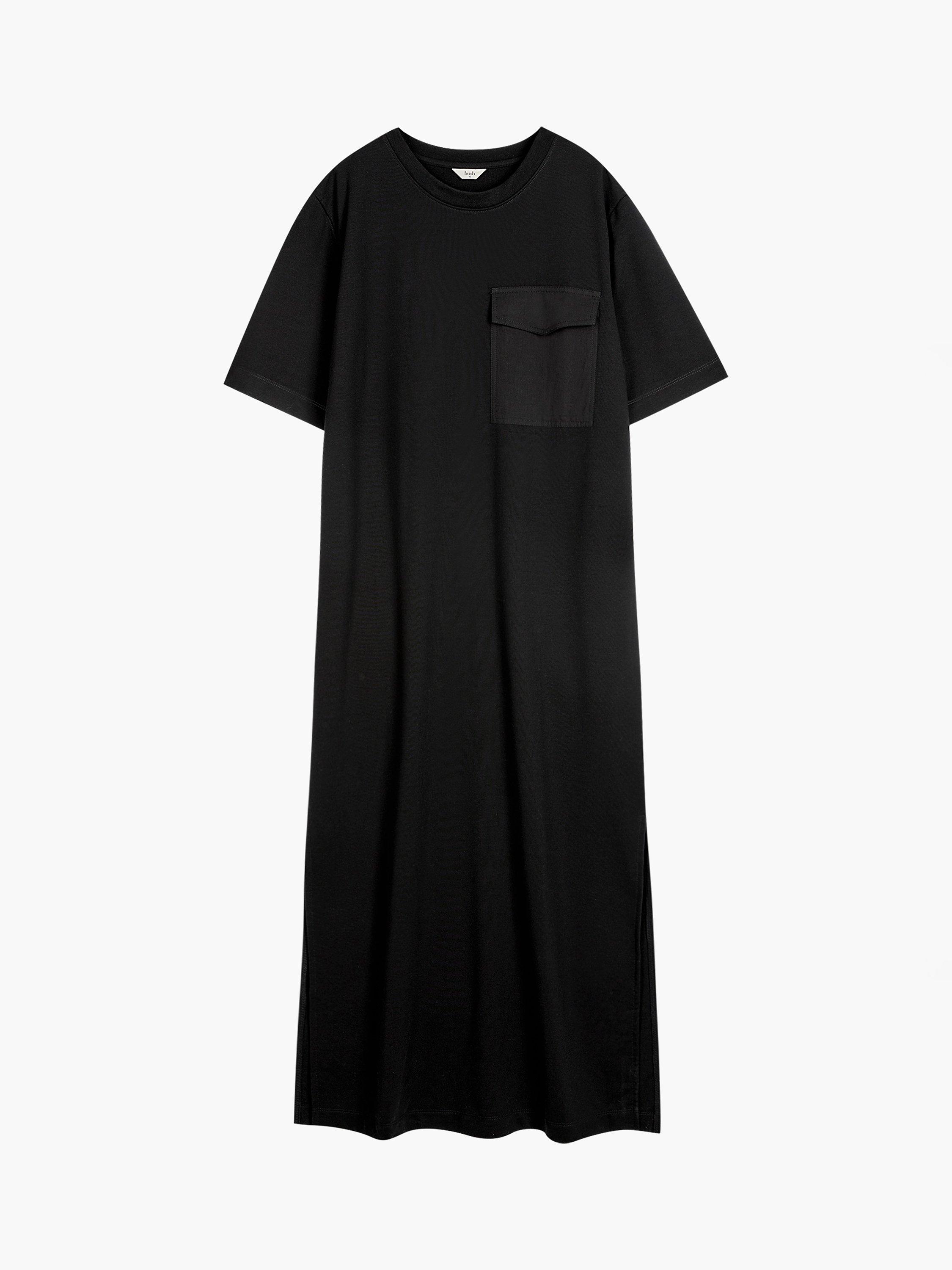 Product image 5 of 7, which shows HUSH Steph T-Shirt Maxi Dress, Black, 6