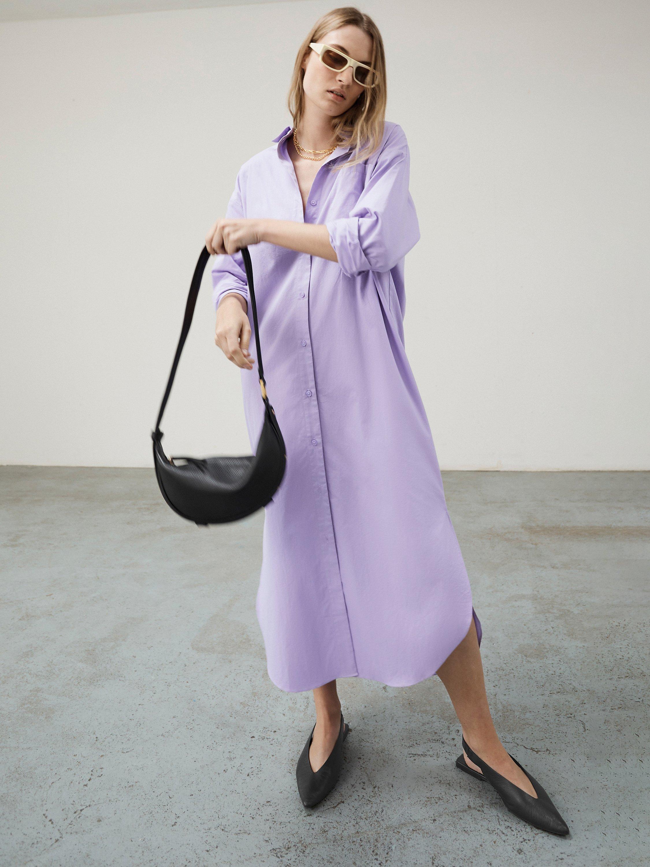 HUSH Sahra Maxi Shirt Dress Purple