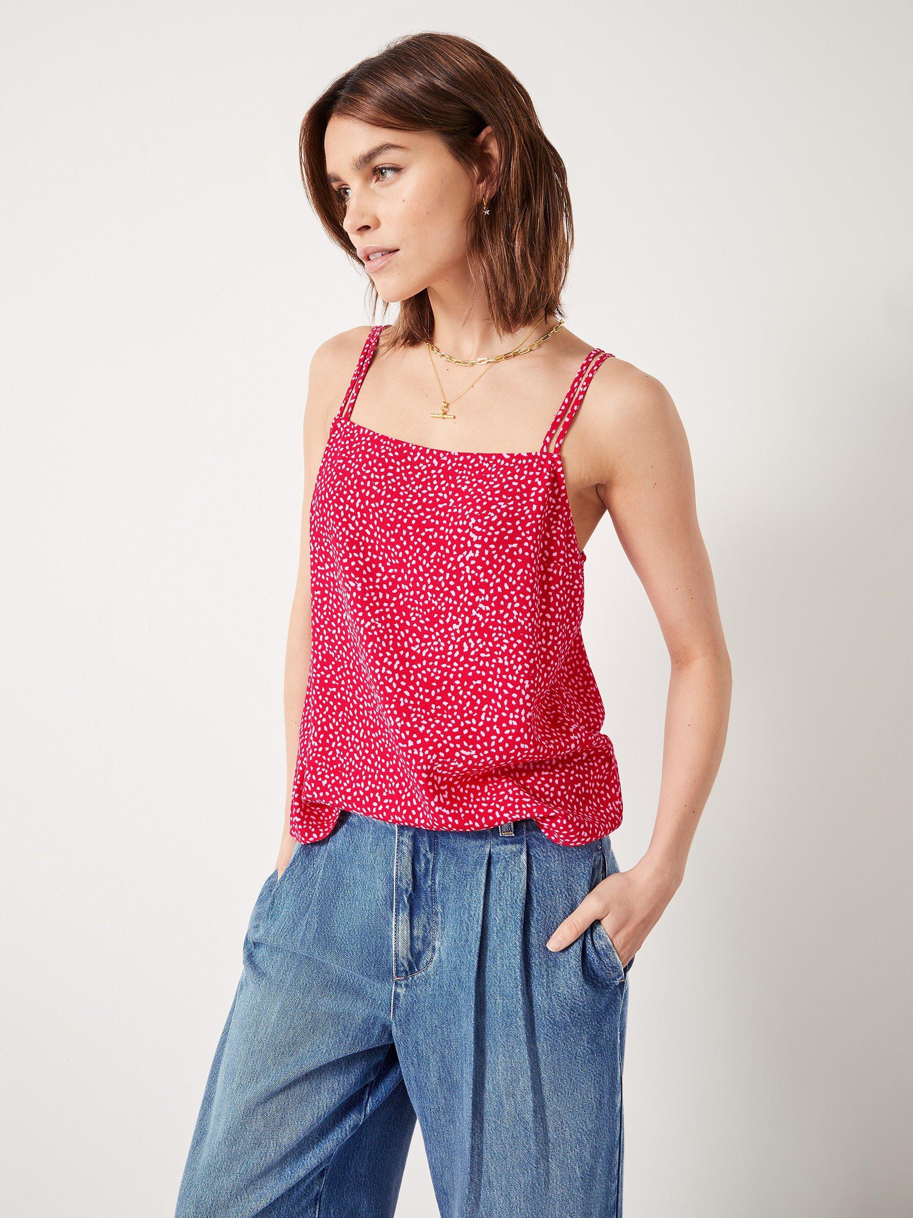 HUSH Amalia Mini Mark Camisole, Red/Pink