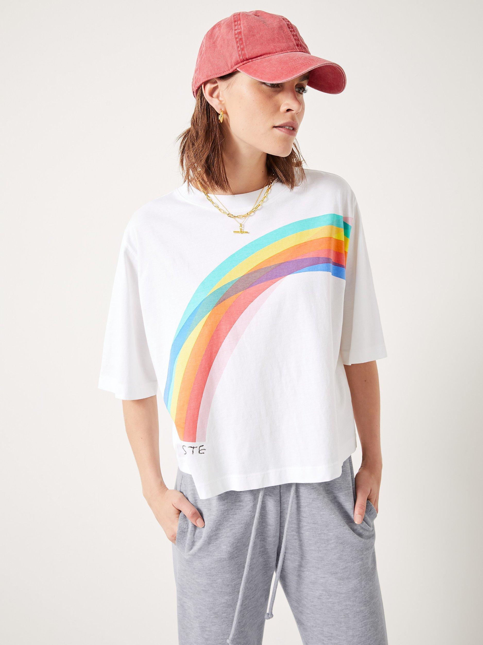 HUSH Rainbow Lartiste Graphic T-Shirt, White/Multi