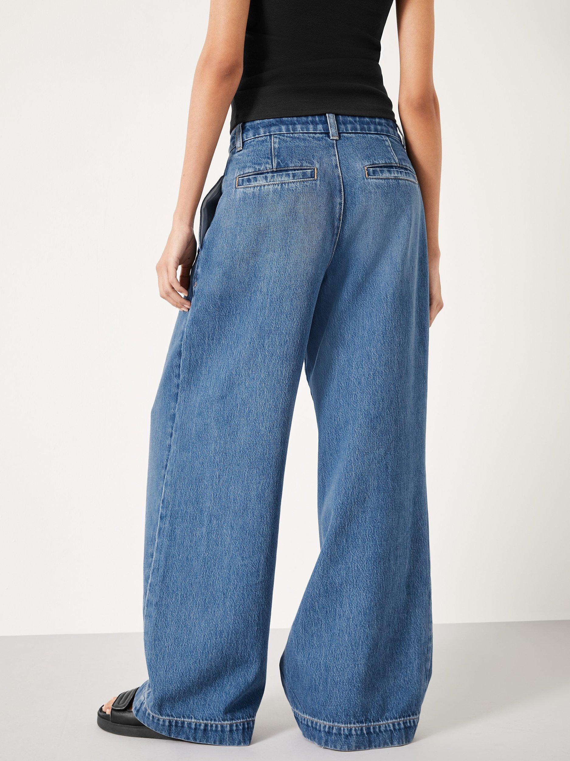 Product image 5 of 5, which shows HUSH Lya Pleat Front Wide Leg Jeans, Mid Authentic, 4S