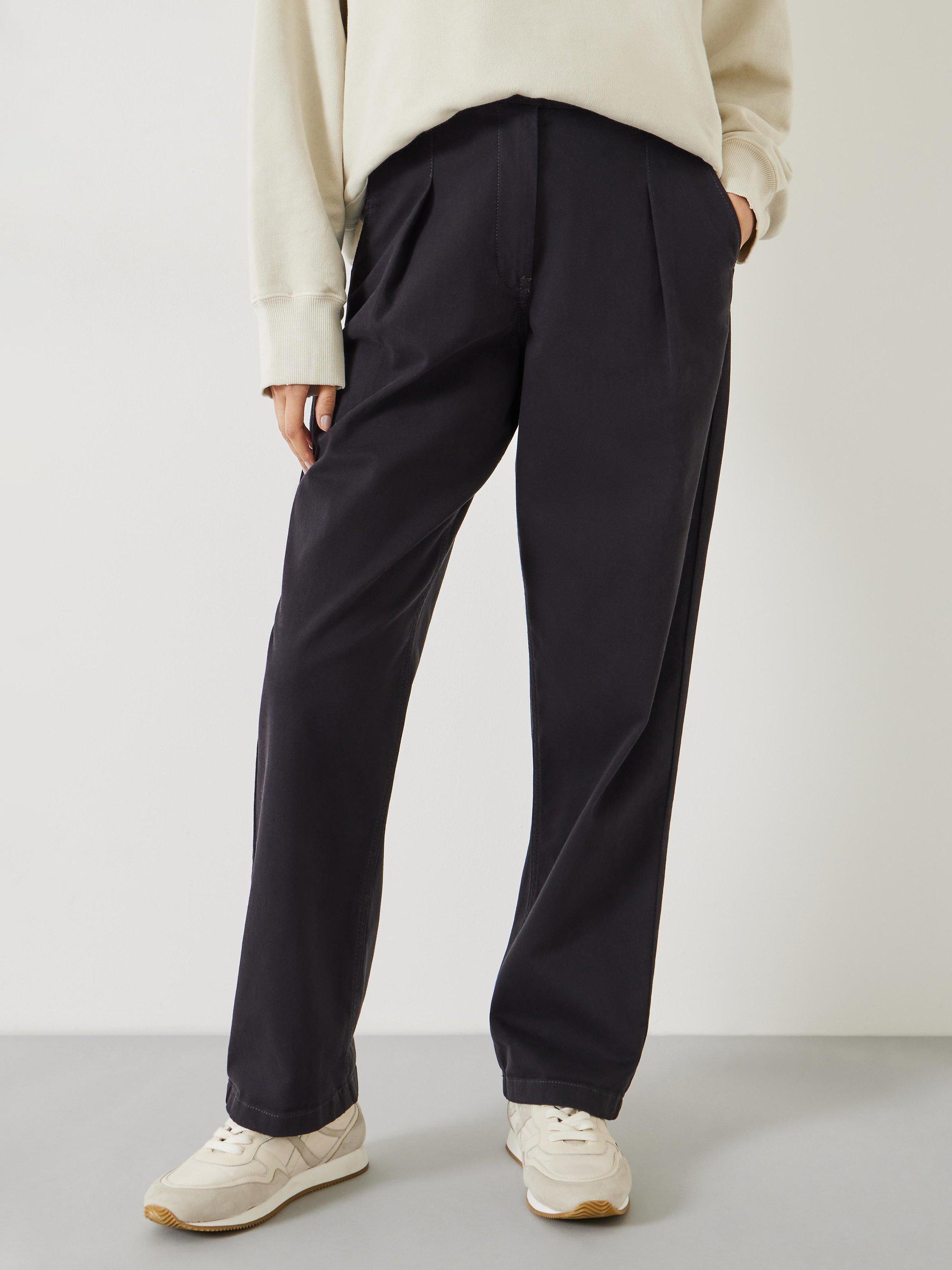 HUSH Imogen Cotton Trousers, Washed Black