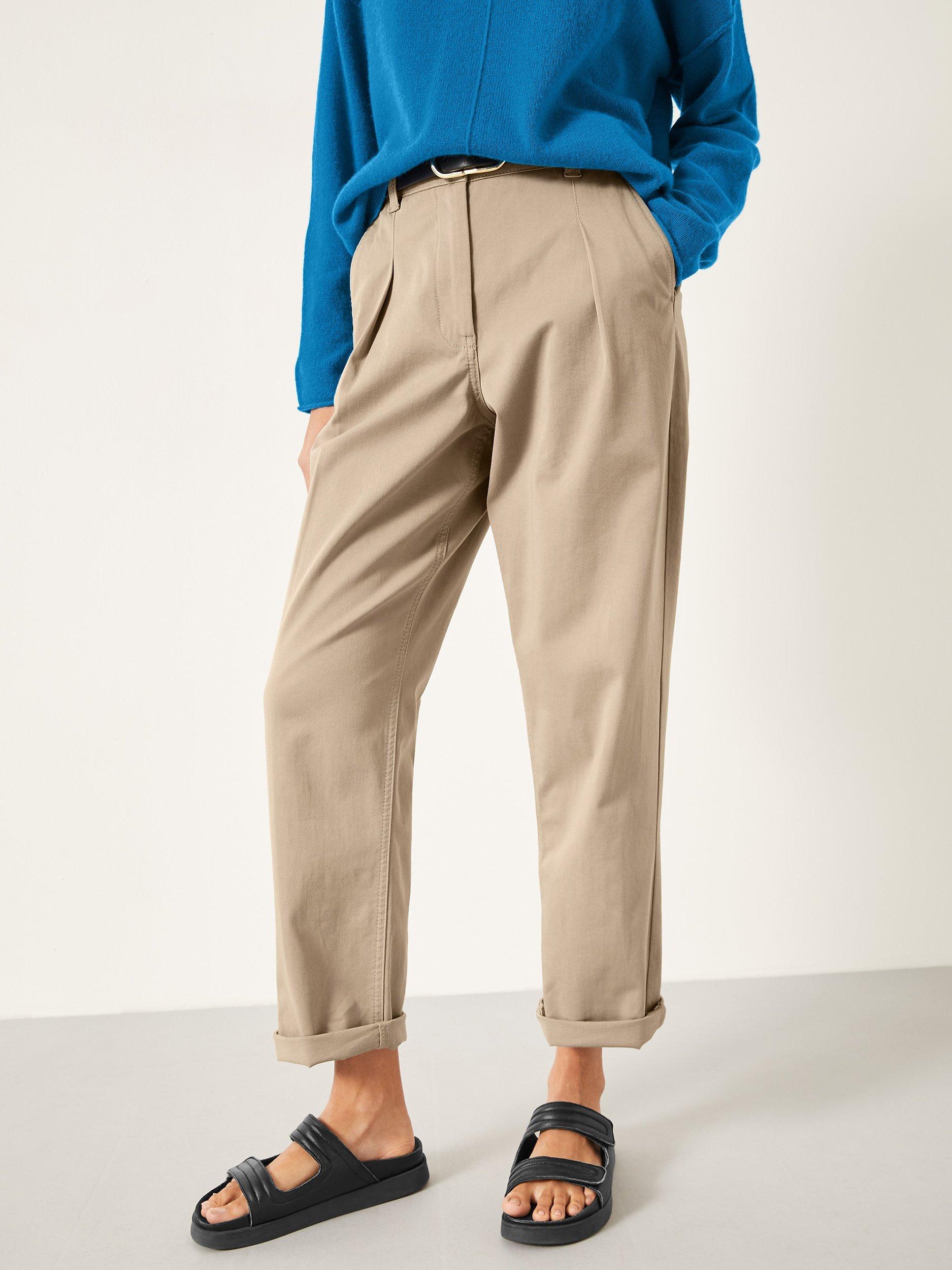 HUSH Imogen Cotton Trousers, Washed Brown