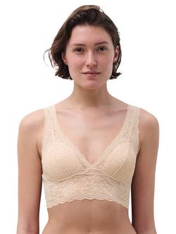 Chantelle Floral Touch Non Wired Bralette, Golden Beige