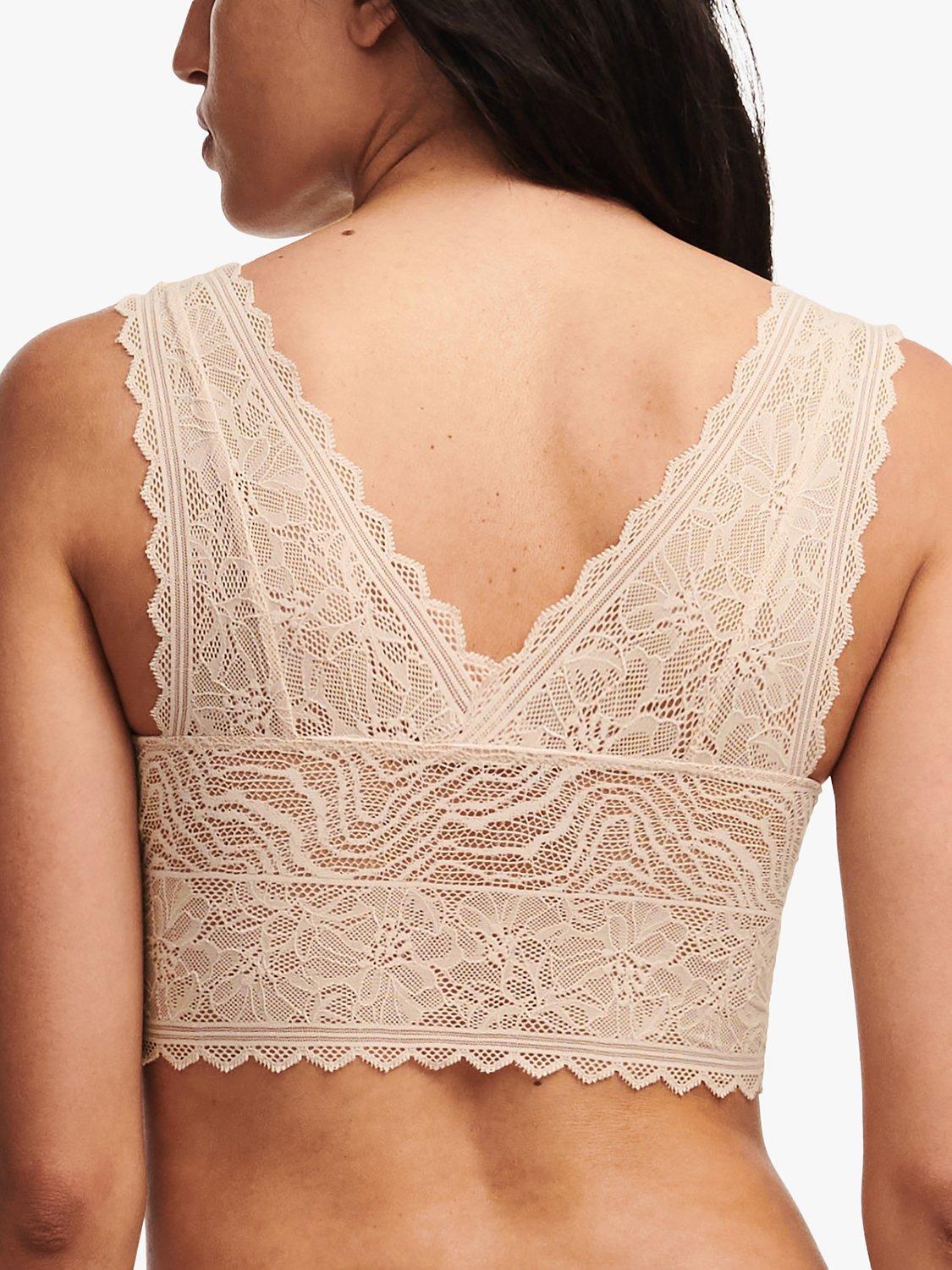 Product image 2 of 4, which shows Chantelle Floral Touch Non Wired Bralette, Golden Beige, S