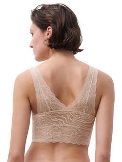 Chantelle Floral Touch Non Wired Bralette - view 2, Golden Beige