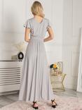 Jolie Moi Twist Waist Jersey Maxi Dress, Silver Grey