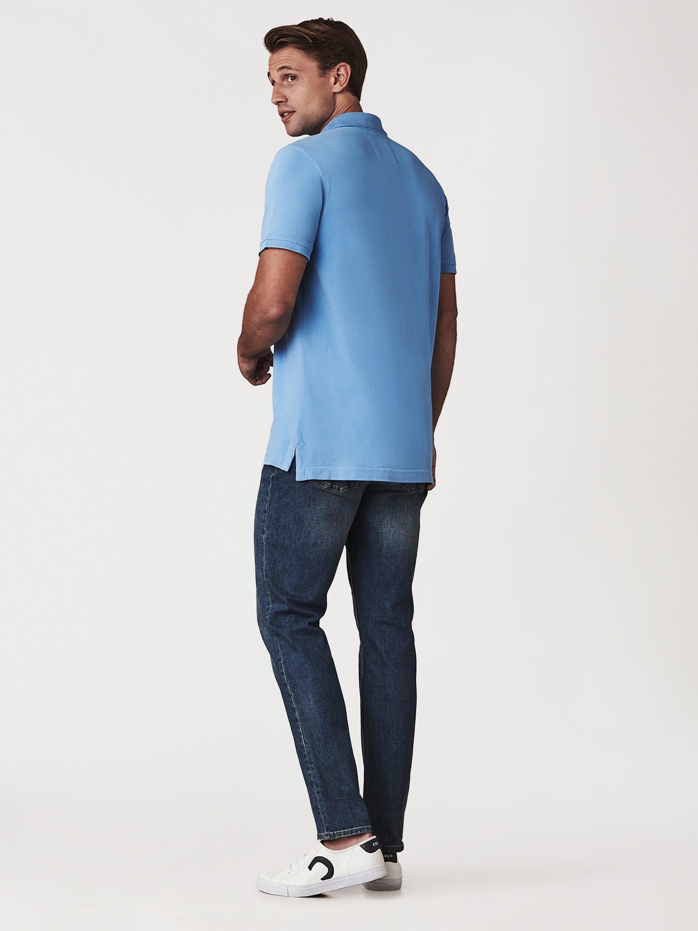 Product image 2 of 6, which shows Crew Clothing Classic Pique Polo Shirt, Bright Blue, XS
