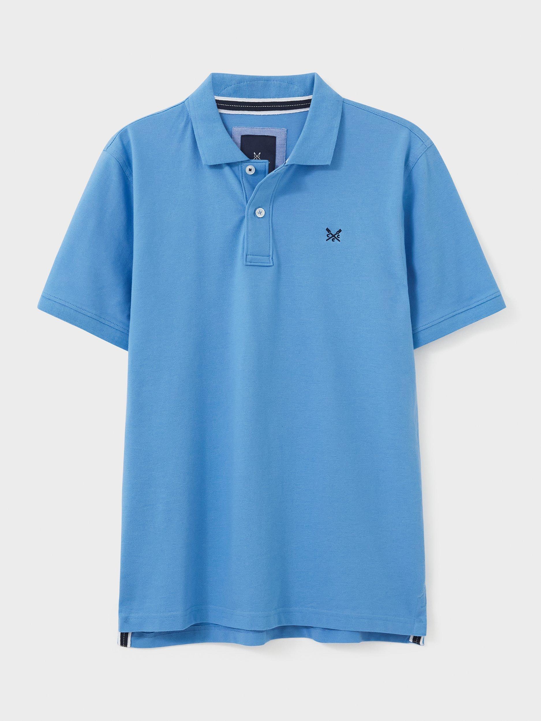 Product image 4 of 6, which shows Crew Clothing Classic Pique Polo Shirt, Bright Blue, XS
