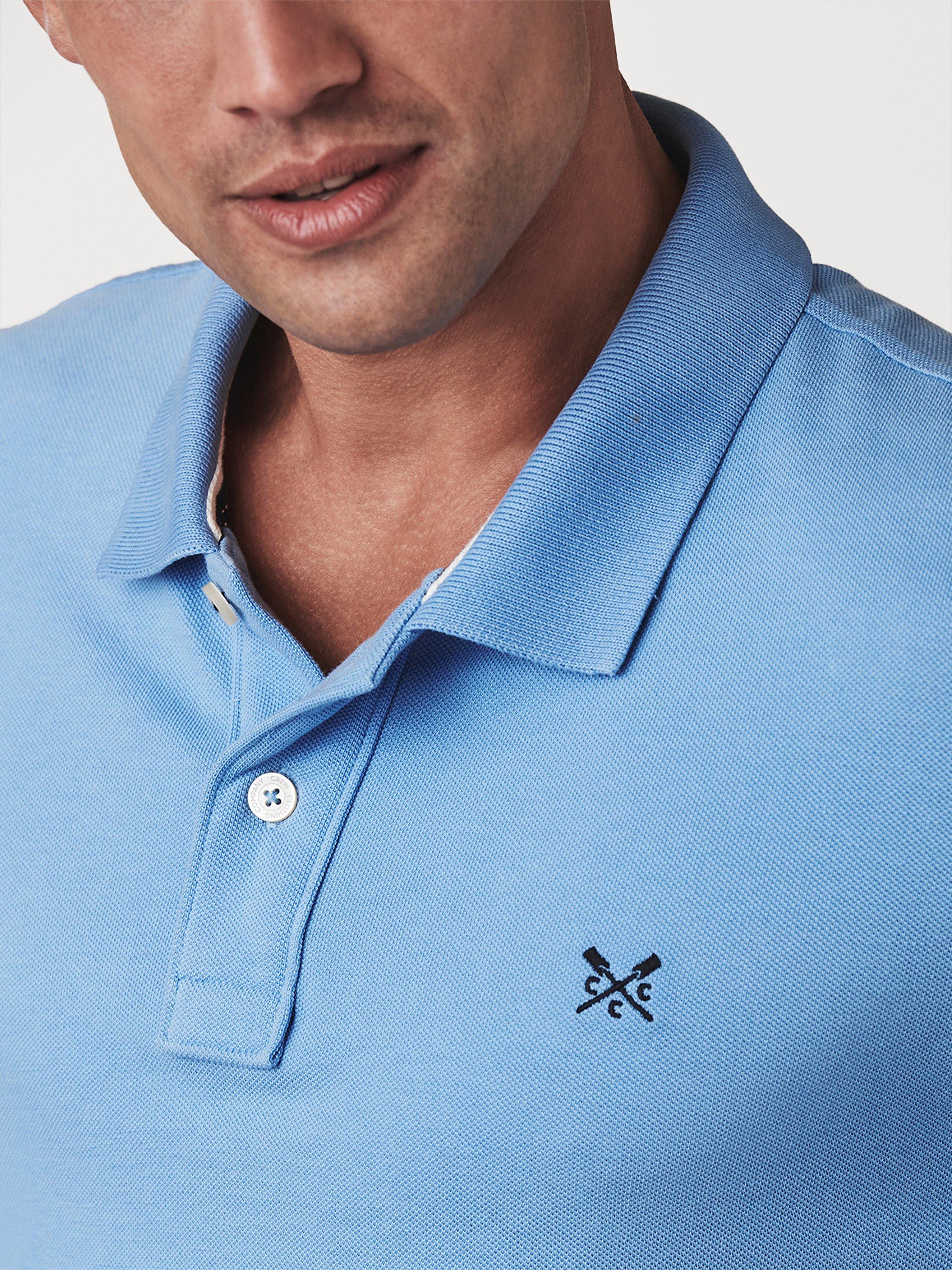 Product image 6 of 6, which shows Crew Clothing Classic Pique Polo Shirt, Bright Blue, XS