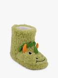 totes Kids' 3D Dinosaur Boot Style Slippers, Green