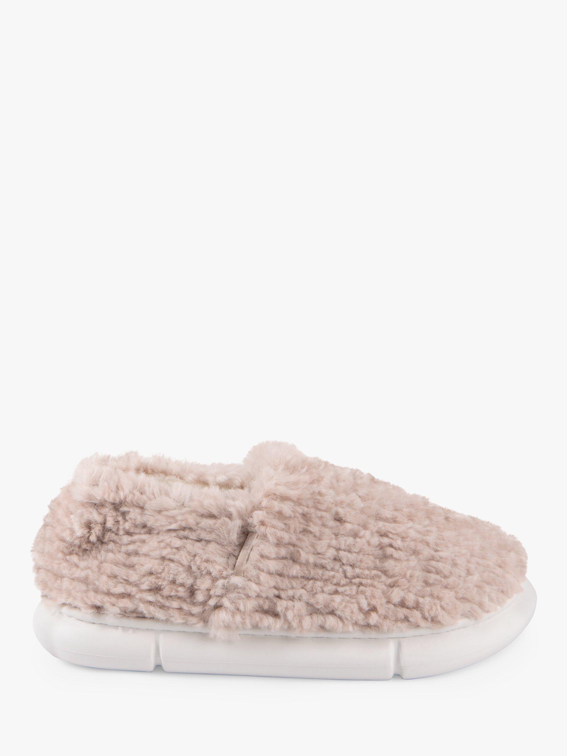 totes Kids' Eva Cloud Textured Faux Fur Slippers, Beige