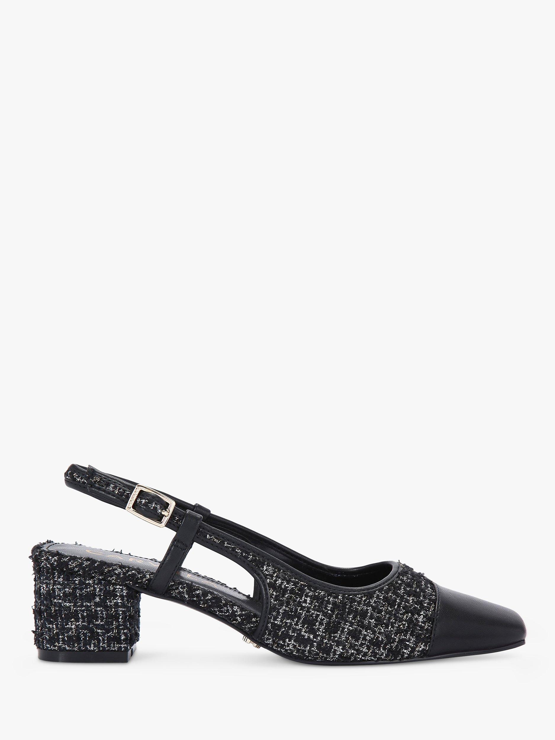 Carvela Rene Textured Fabric Slingback Court Shoes, Black