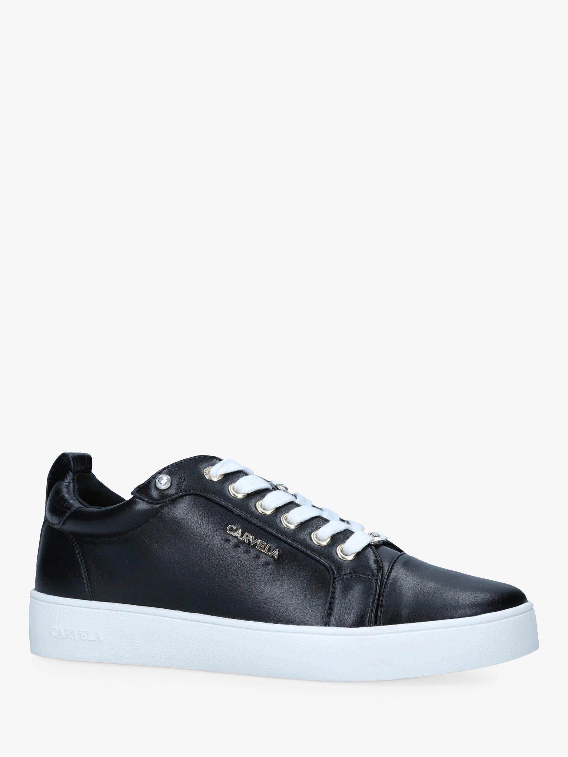 Carvela Joyful Lace Up Flatform Trainers Black Black