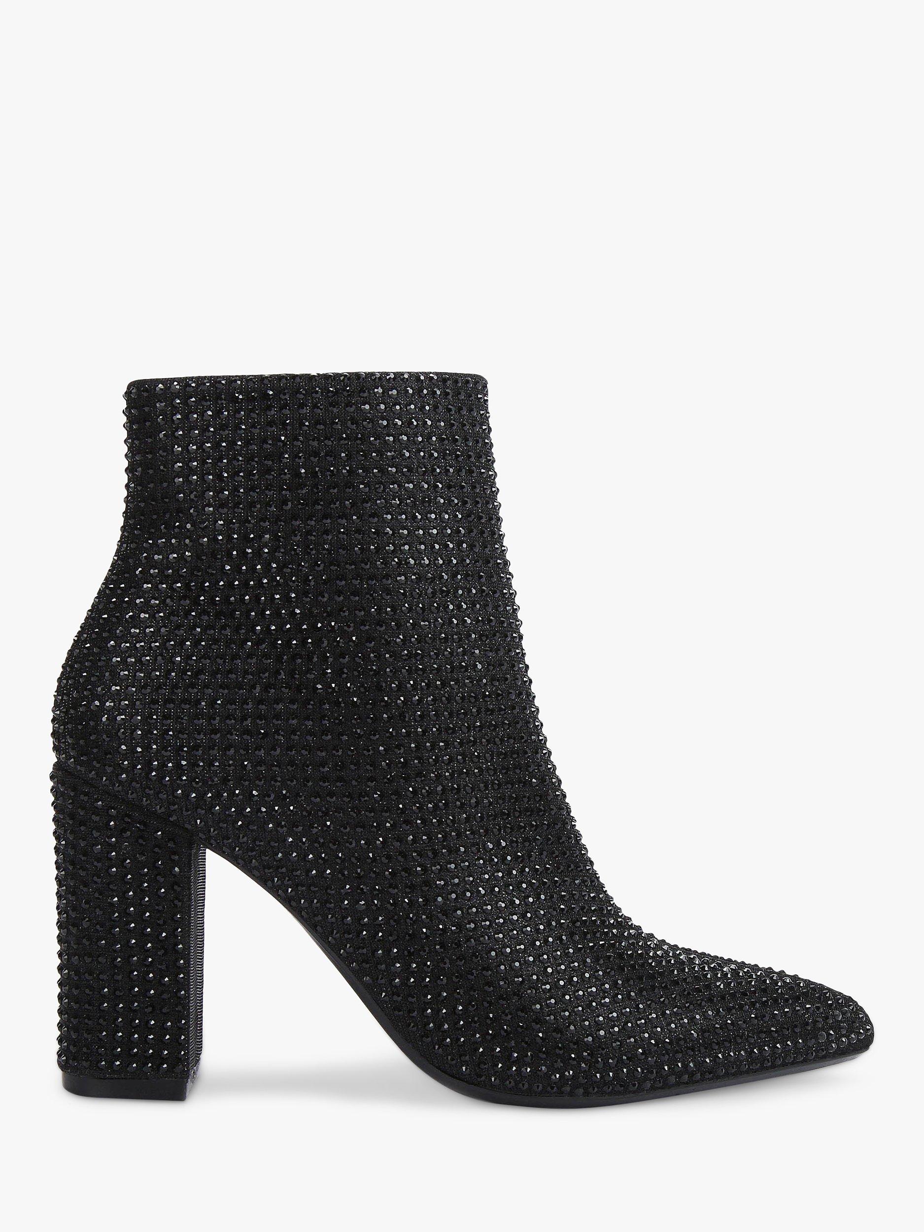 Carvela Shone High Block Heel Embellished Ankle Boots Black