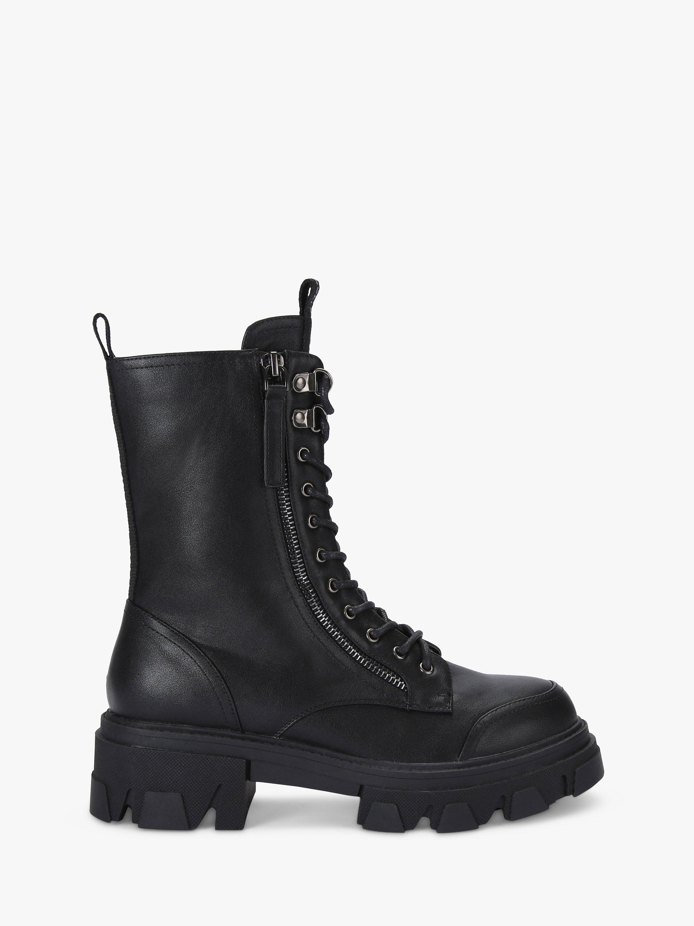 Product image 1 of 4, which shows Carvela Explorer Lace Up Biker Boots, Black, 2