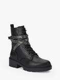 Carvela Boulder Embellished Biker Boots, Black