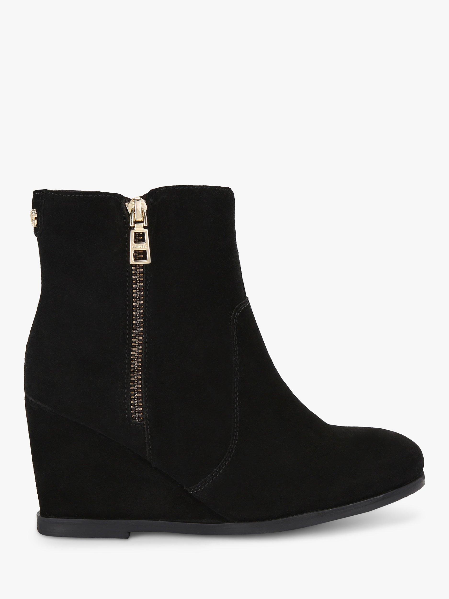 Black booties wedge heel best sale