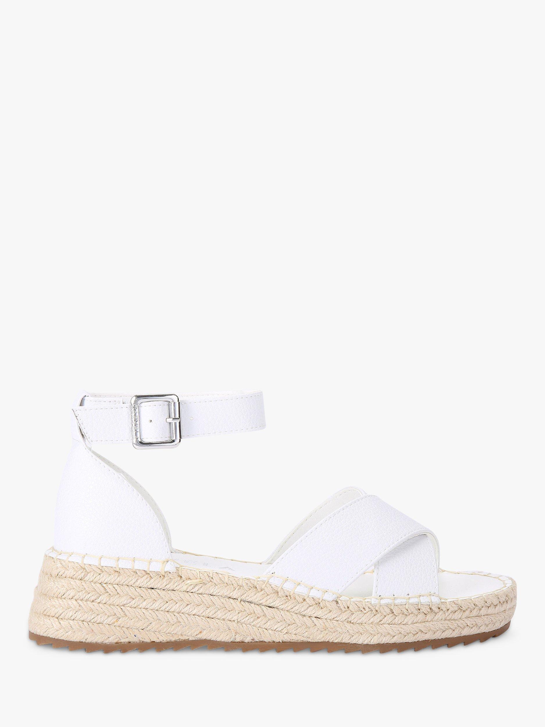 Carvela Catch Cross Strap Espadrille Sandals, White