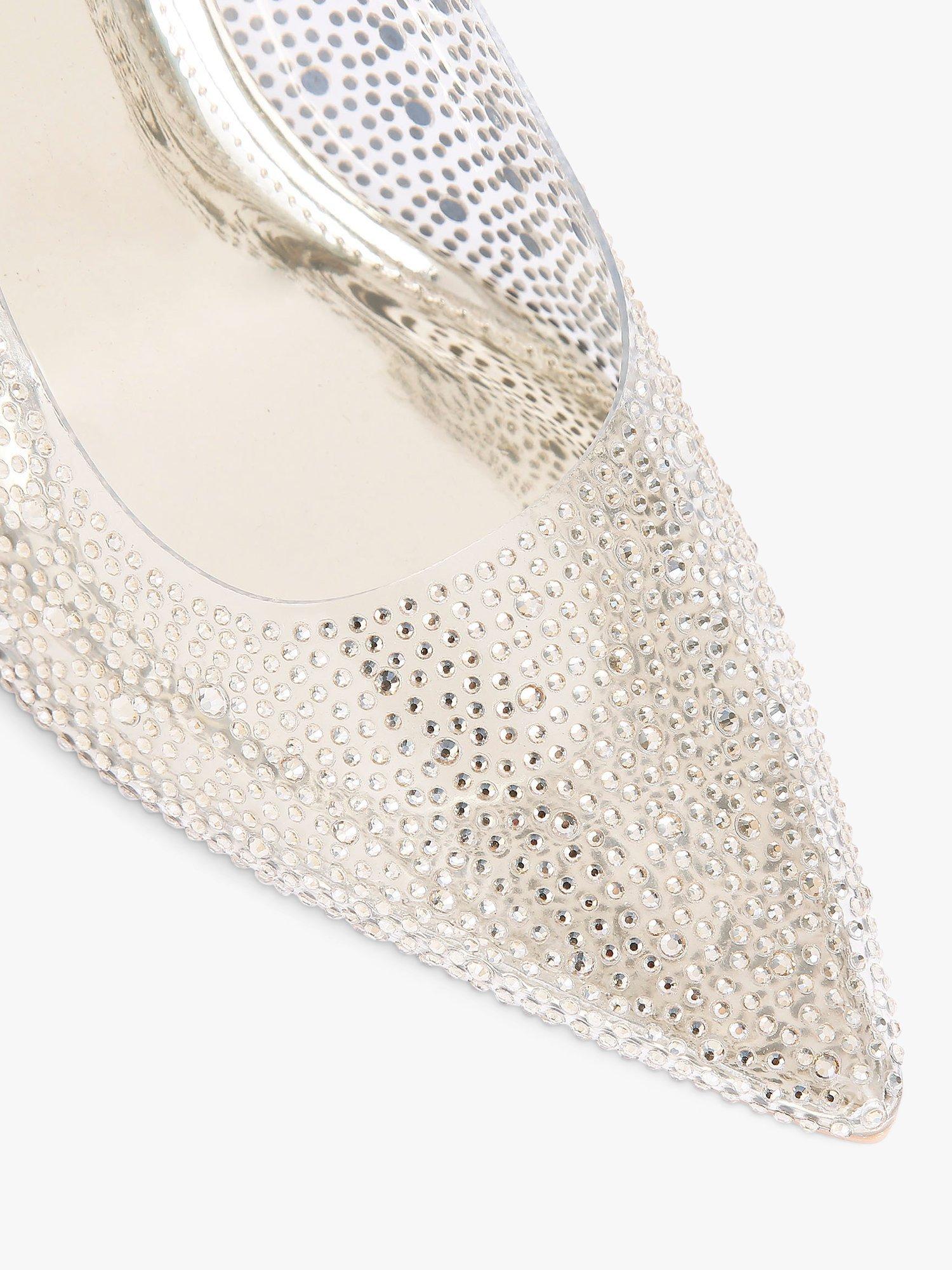 Product image 2 of 2, which shows Carvela Lovebird Embellished High Heel Court Shoes, Gold Gold, 3