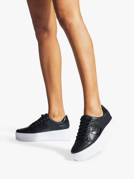 Carvela Jive Lace Up Platform Trainers - view 2, Black Multi Black