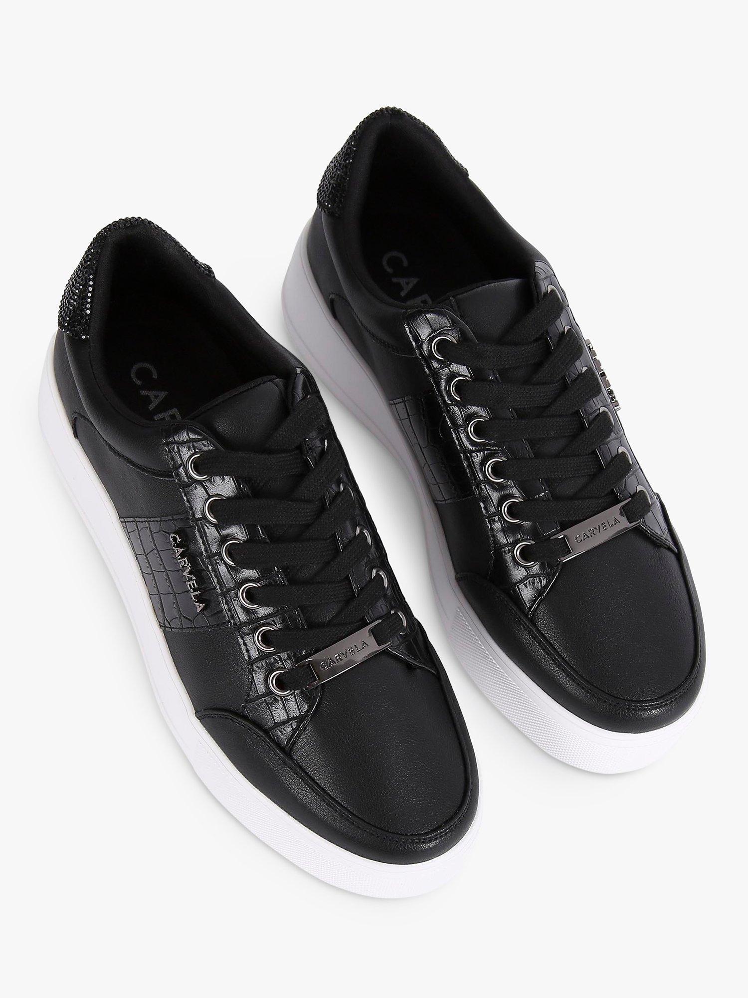 Product image 3 of 5, which shows Carvela Jive Lace Up Platform Trainers, Black Multi Black, 3
