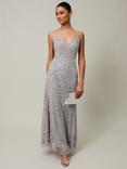 Phase Eight Alexia Sequin Maxi Dress, Silver