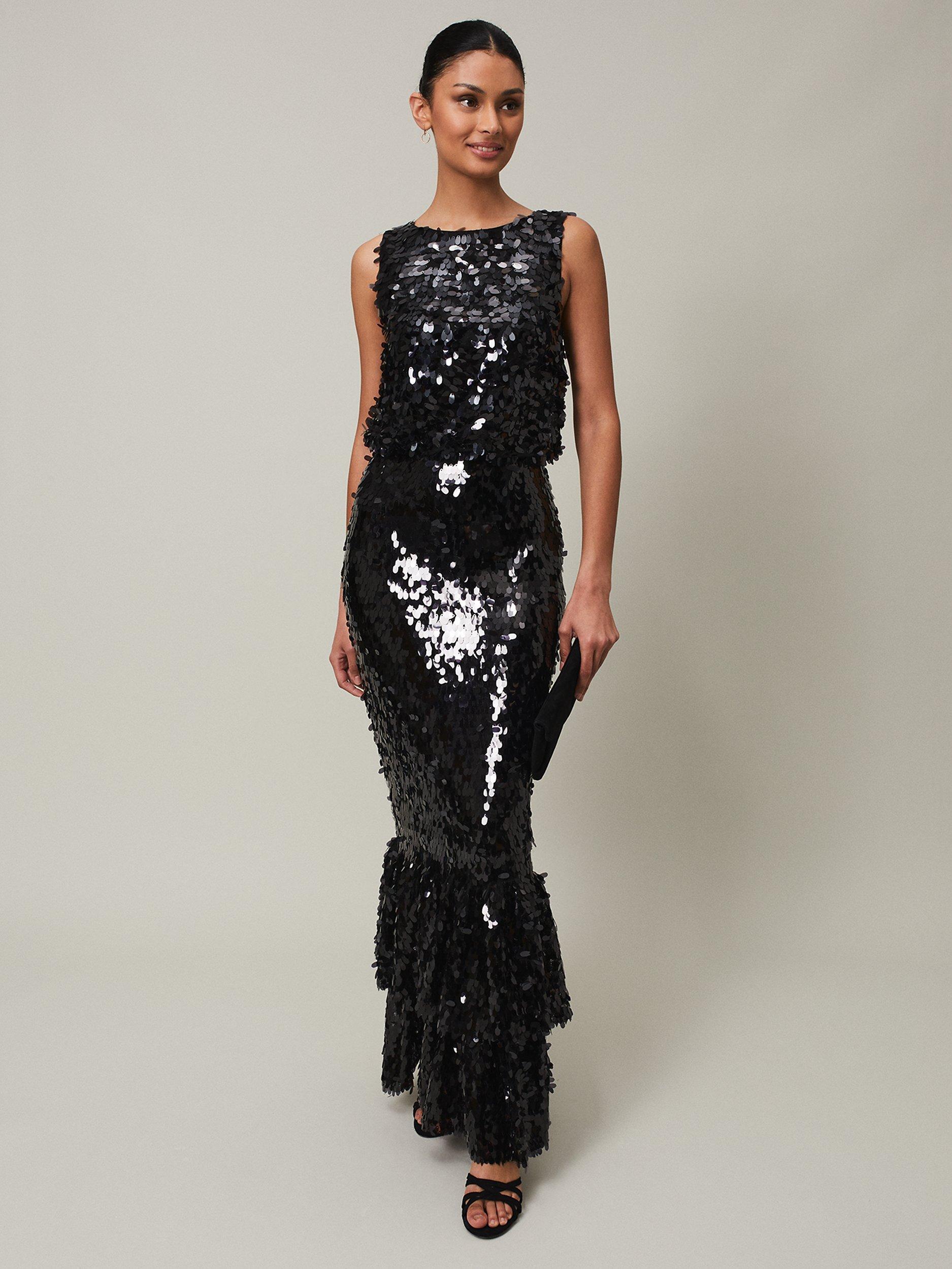 Phase Eight Elena Sequin Maxi Dress Black