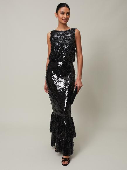 Phase Eight Elena Sequin Maxi Dress, Black, Black
