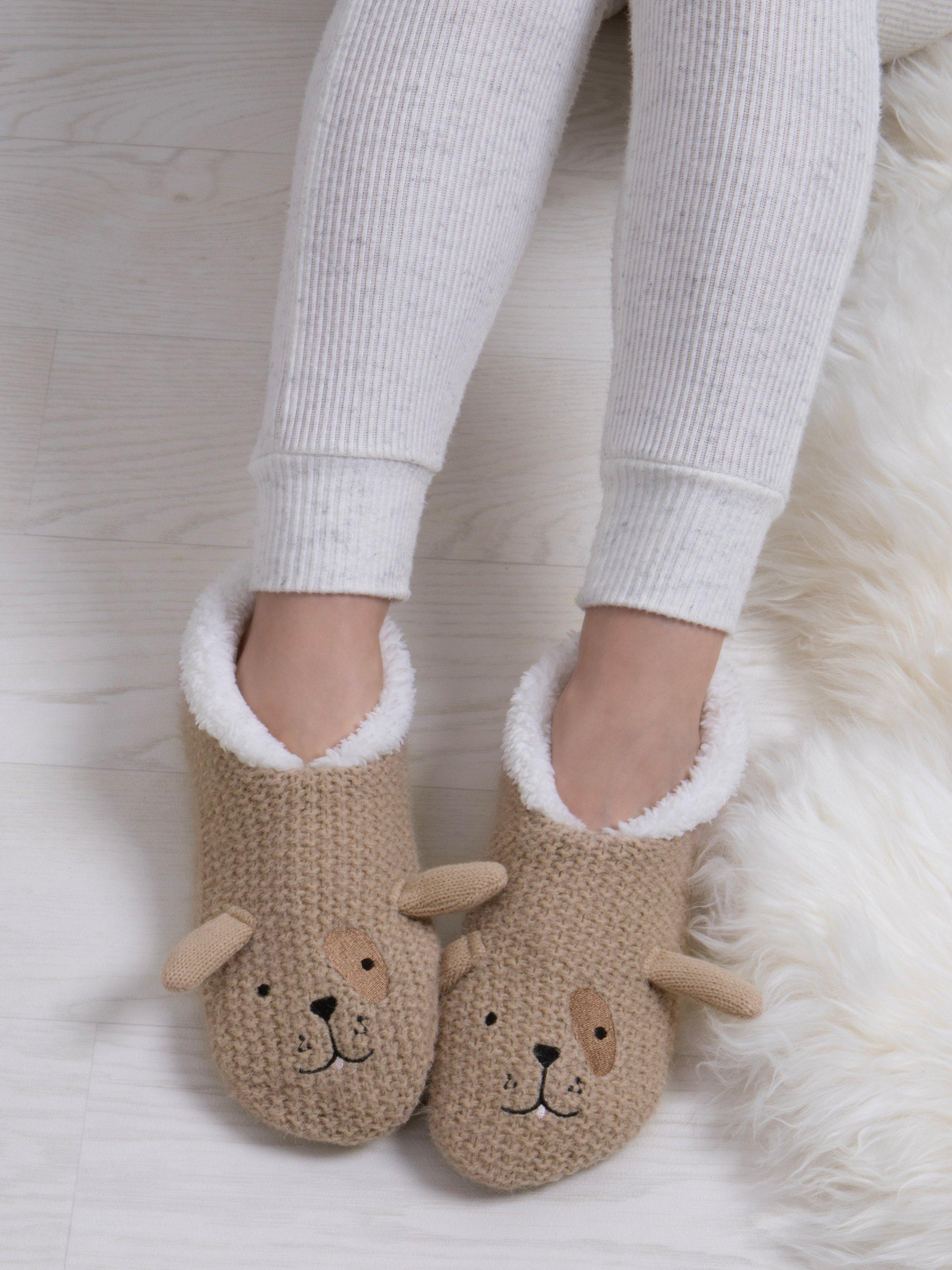 totes Novelty Footsie Slippers, Dog, One Size