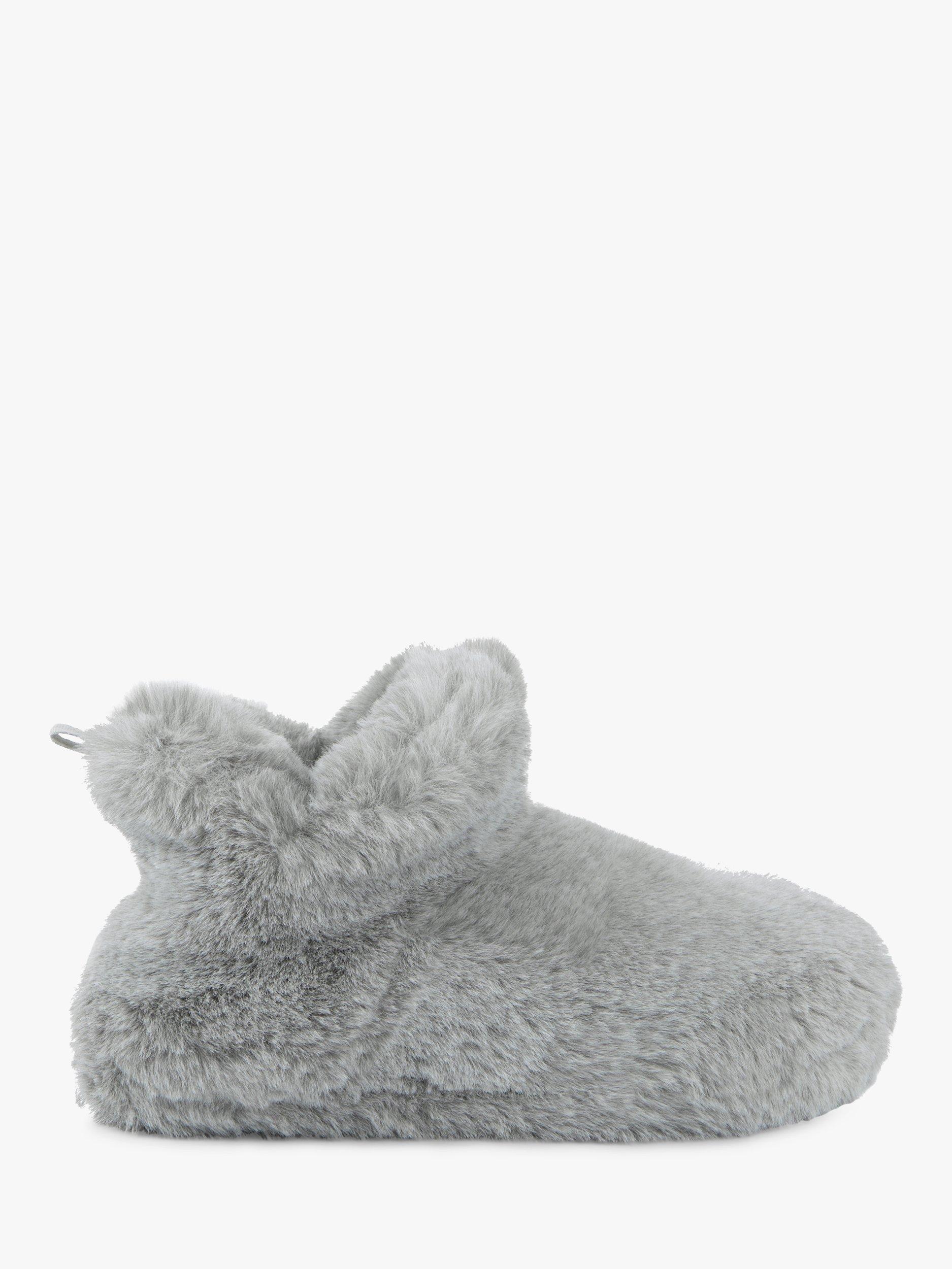 Product image 1 of 8, which shows totes Faux Fur Bootie Style Slippers, Grey, S