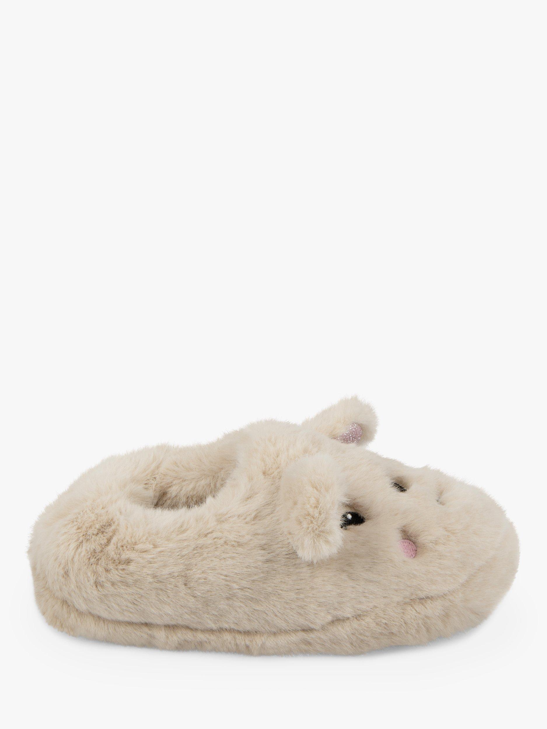 totes Bear Faux Fur Slippers, Cream