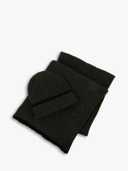 totes Knitted Beanie Hat and Scarf Set, Khaki, Khaki