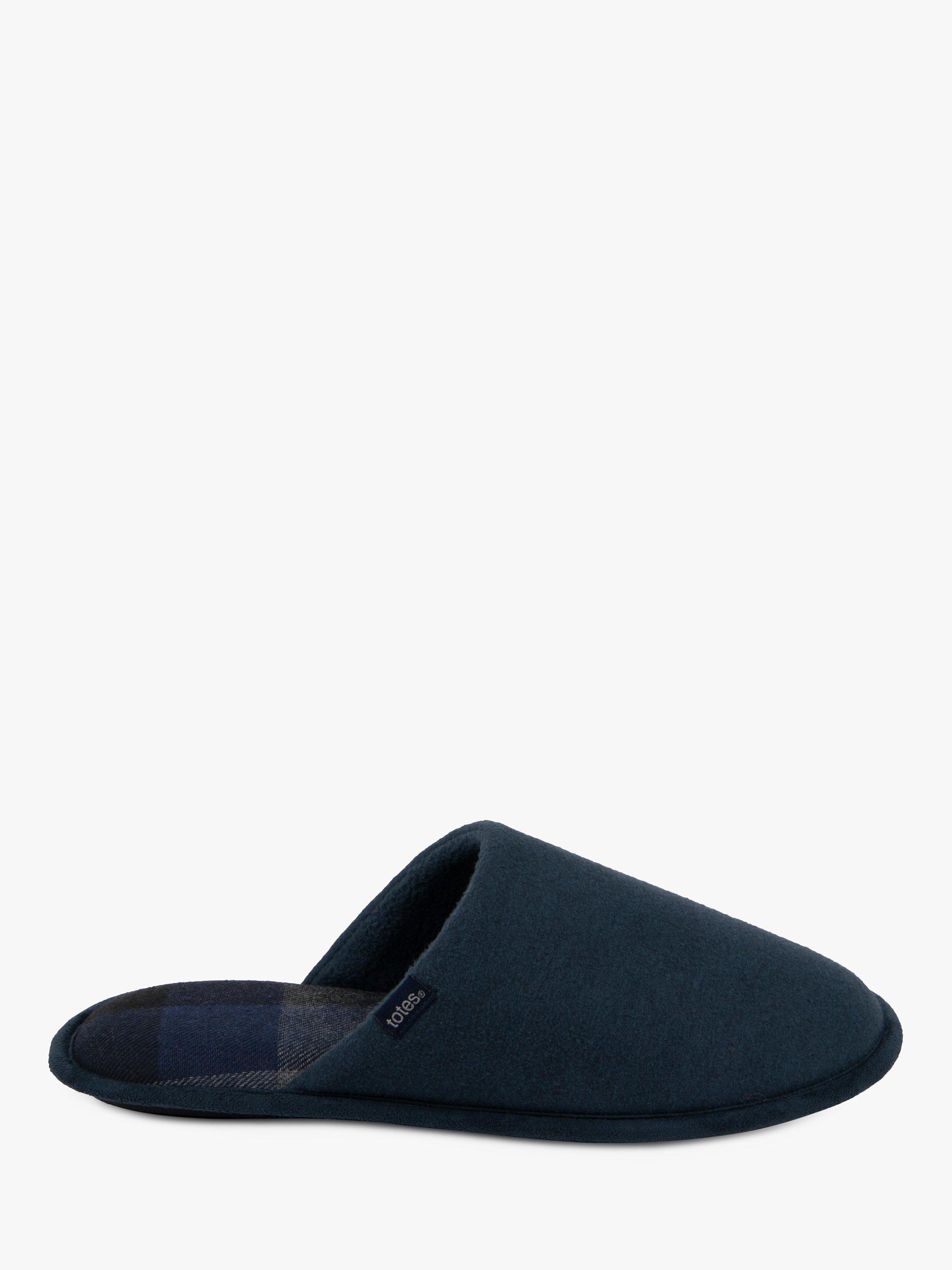 totes Check Lining Mule Slippers, Navy