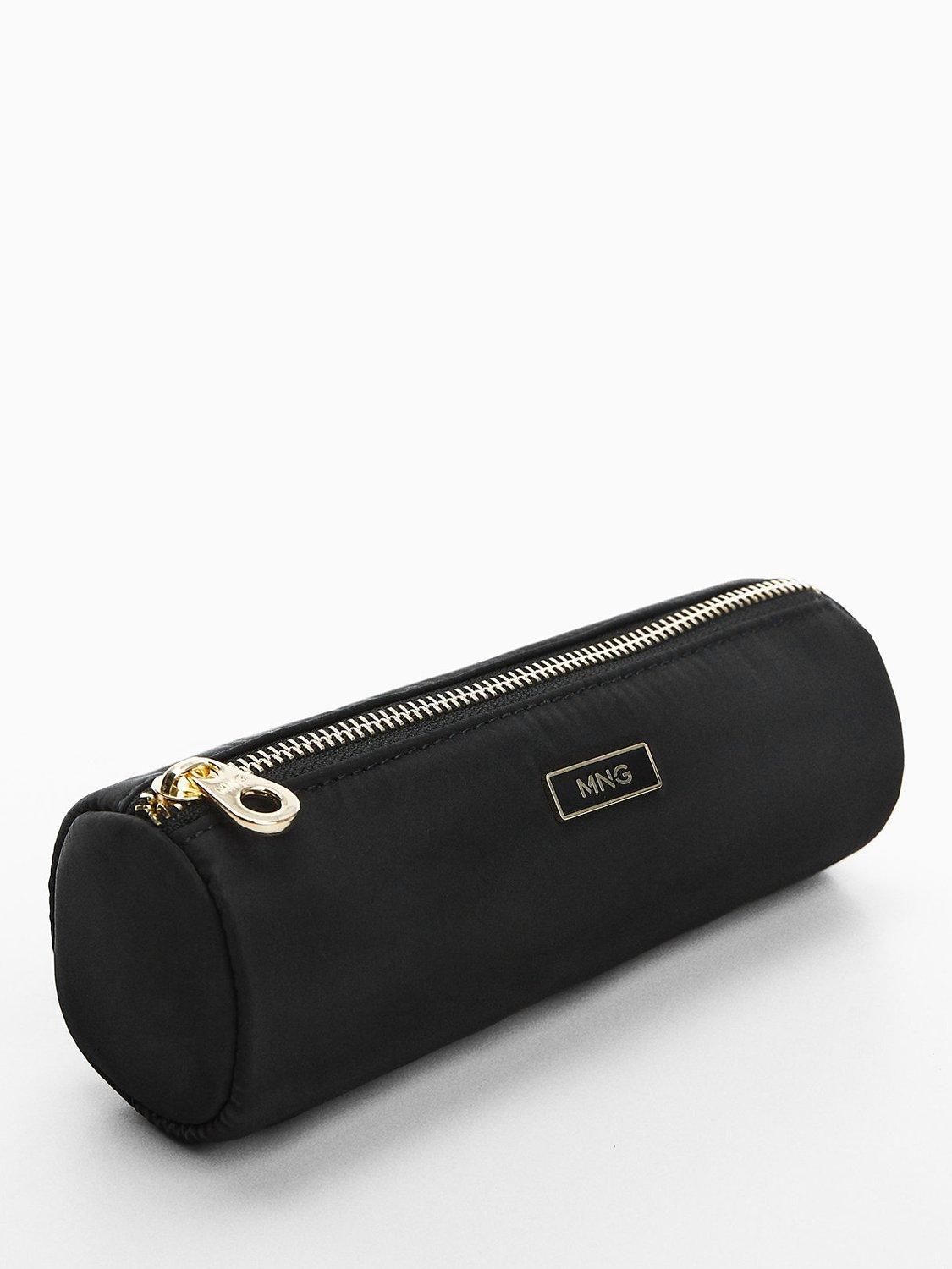Mango Tere Zipped Cylinder Toiletry Bag, Black