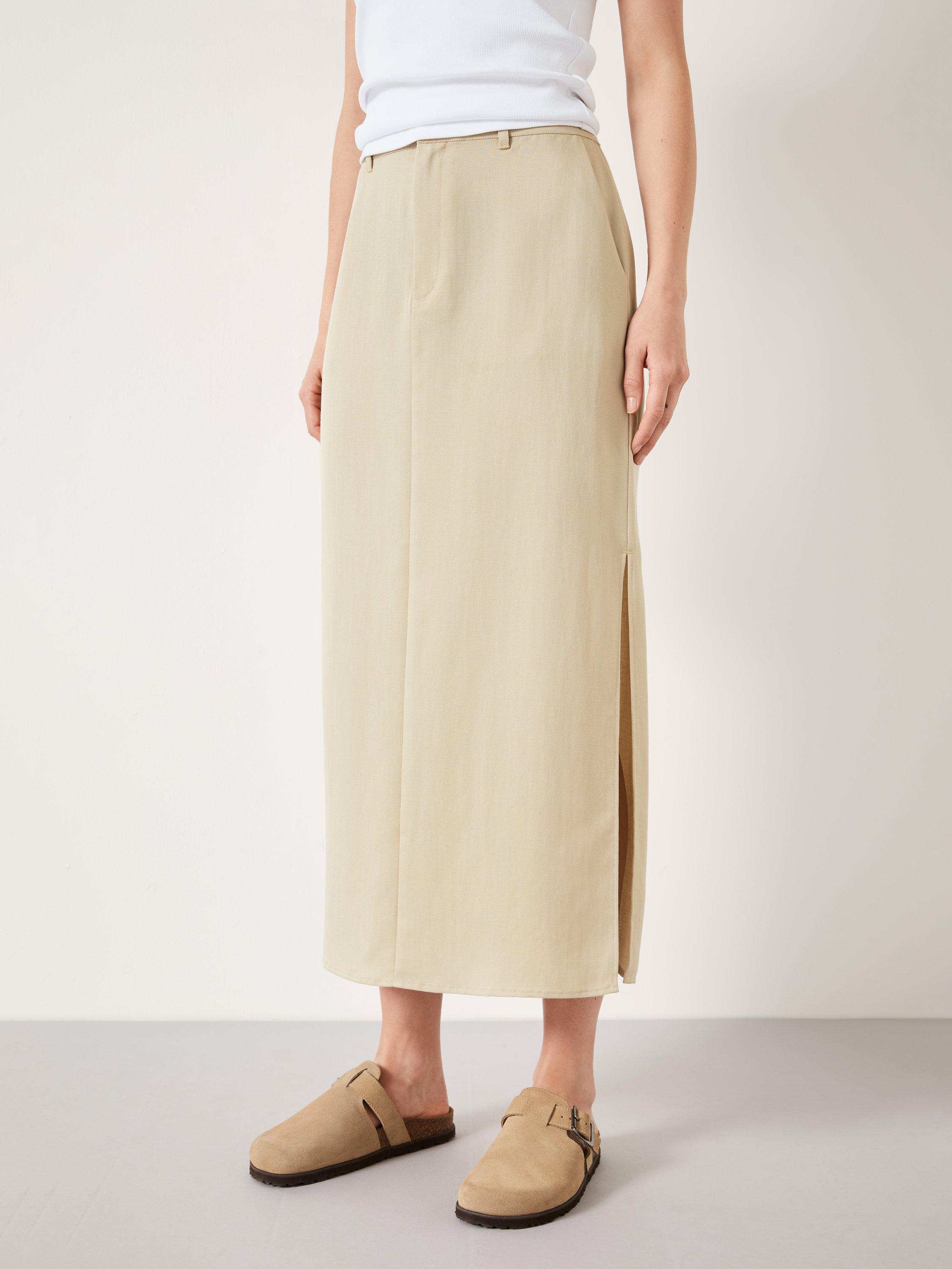 HUSH Heidi Column Midi Skirt, Sand