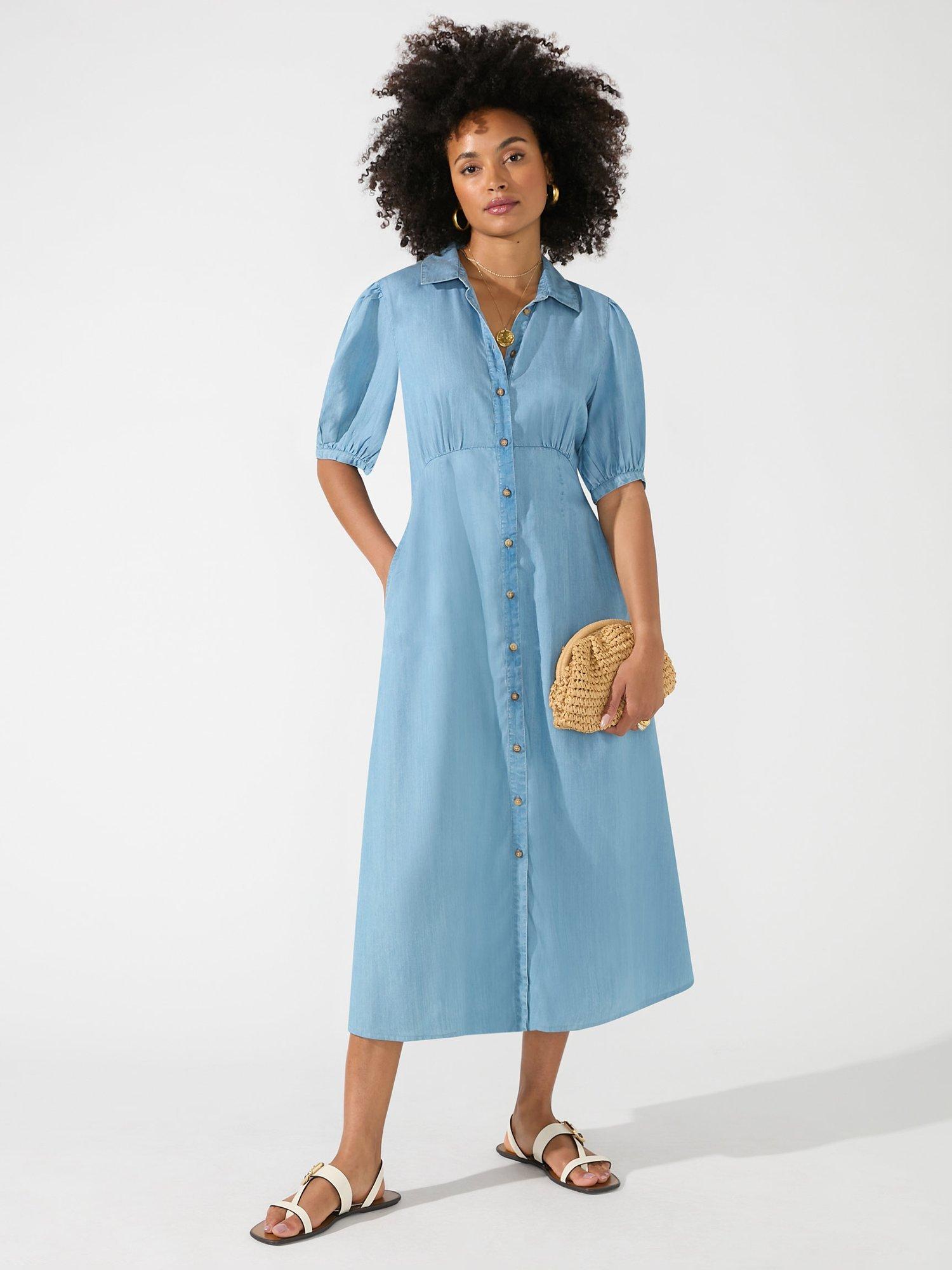 Ro&Zo Tencel Midi Dress, Blue
