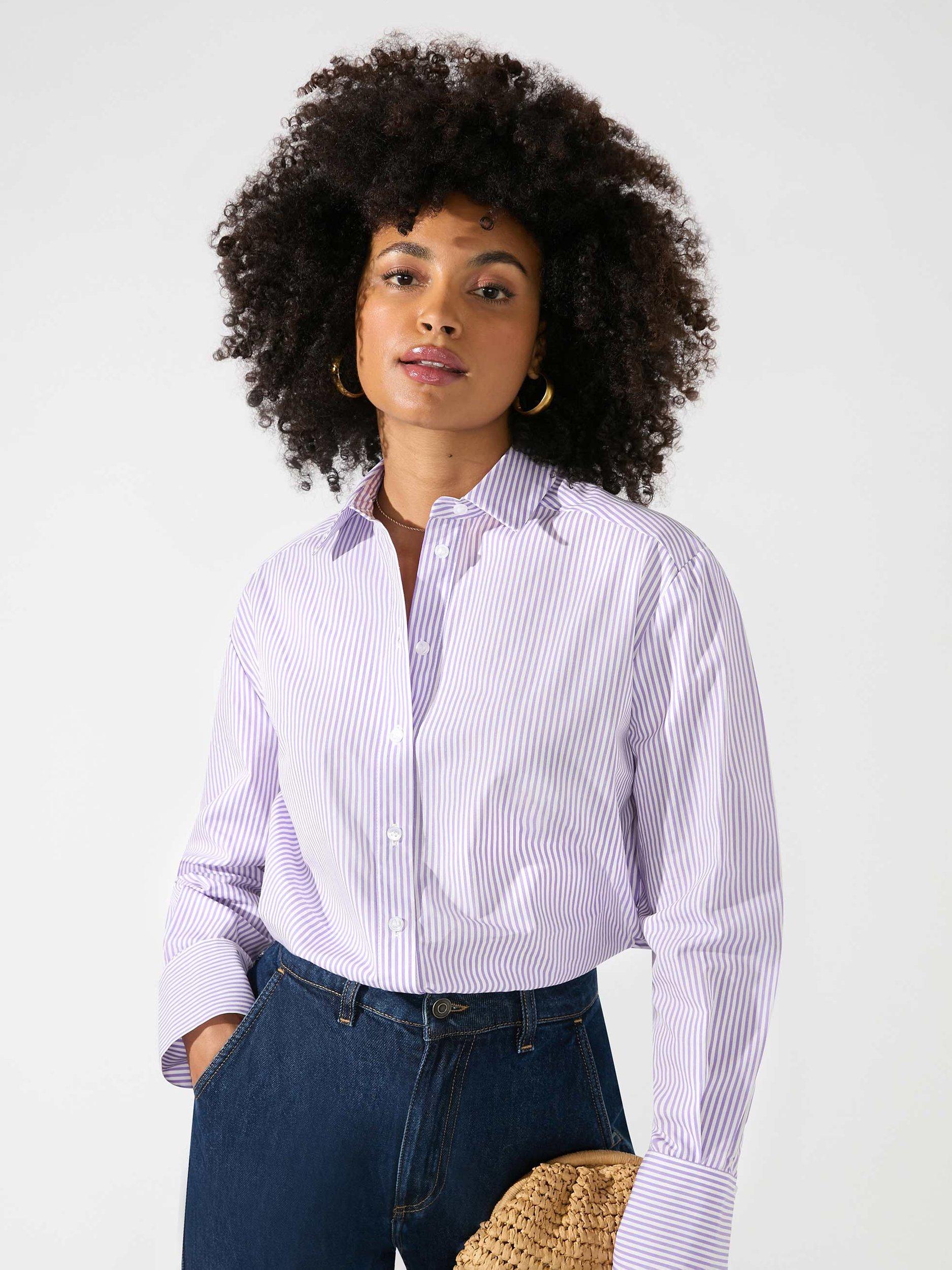 Ro&Zo Pinstripe Cotton Poplin Shirt