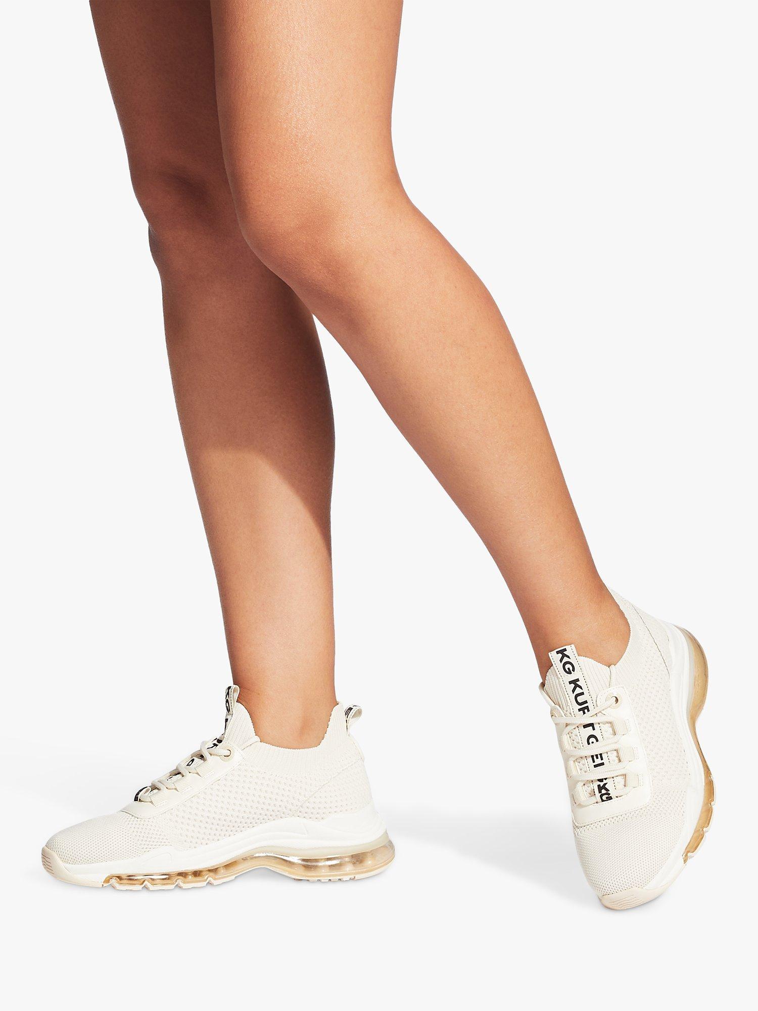 Product image 2 of 5, which shows KG Kurt Geiger Legit Knitted Trainers, Natural Putty, 3