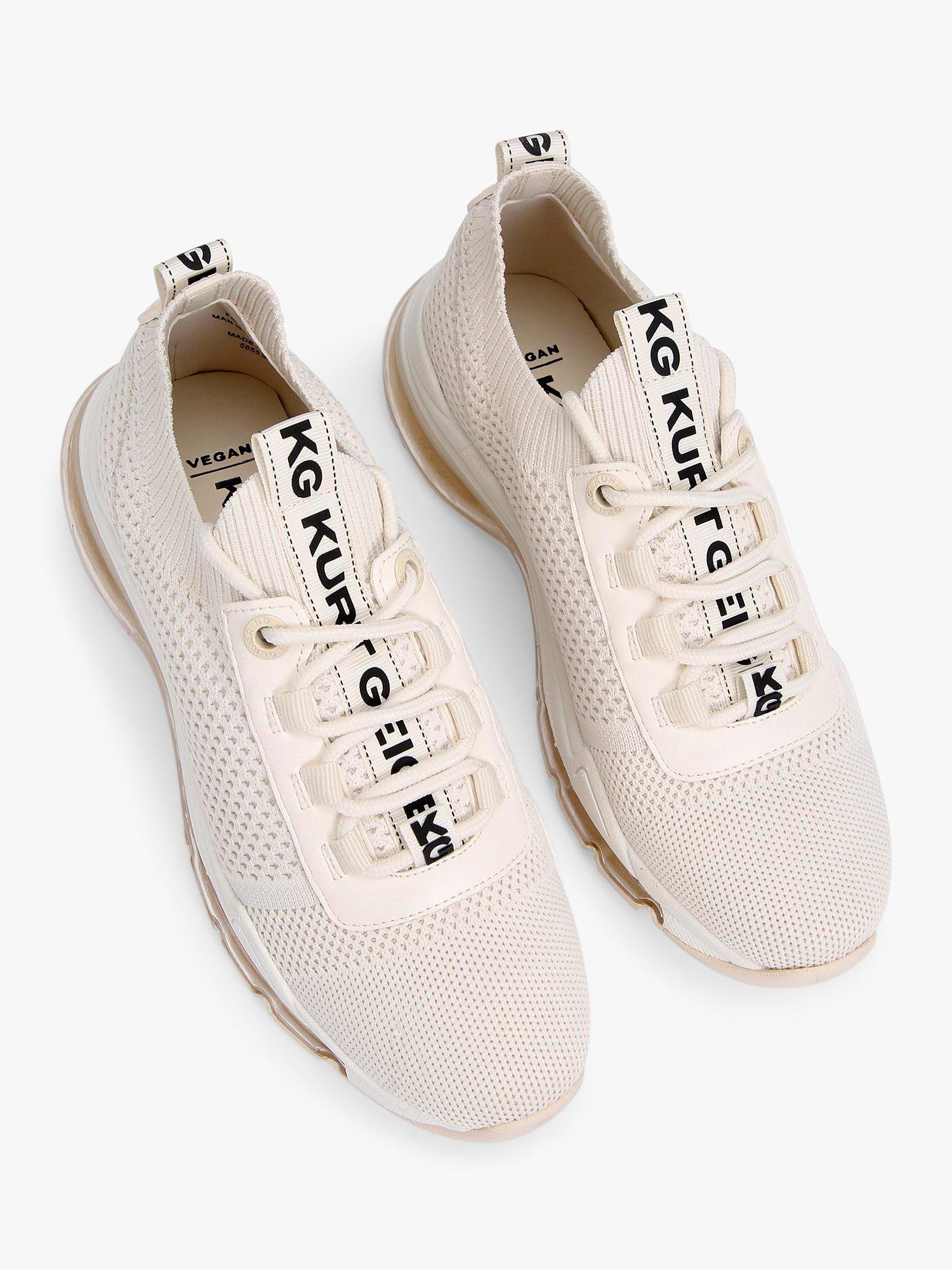 Product image 3 of 5, which shows KG Kurt Geiger Legit Knitted Trainers, Natural Putty, 3