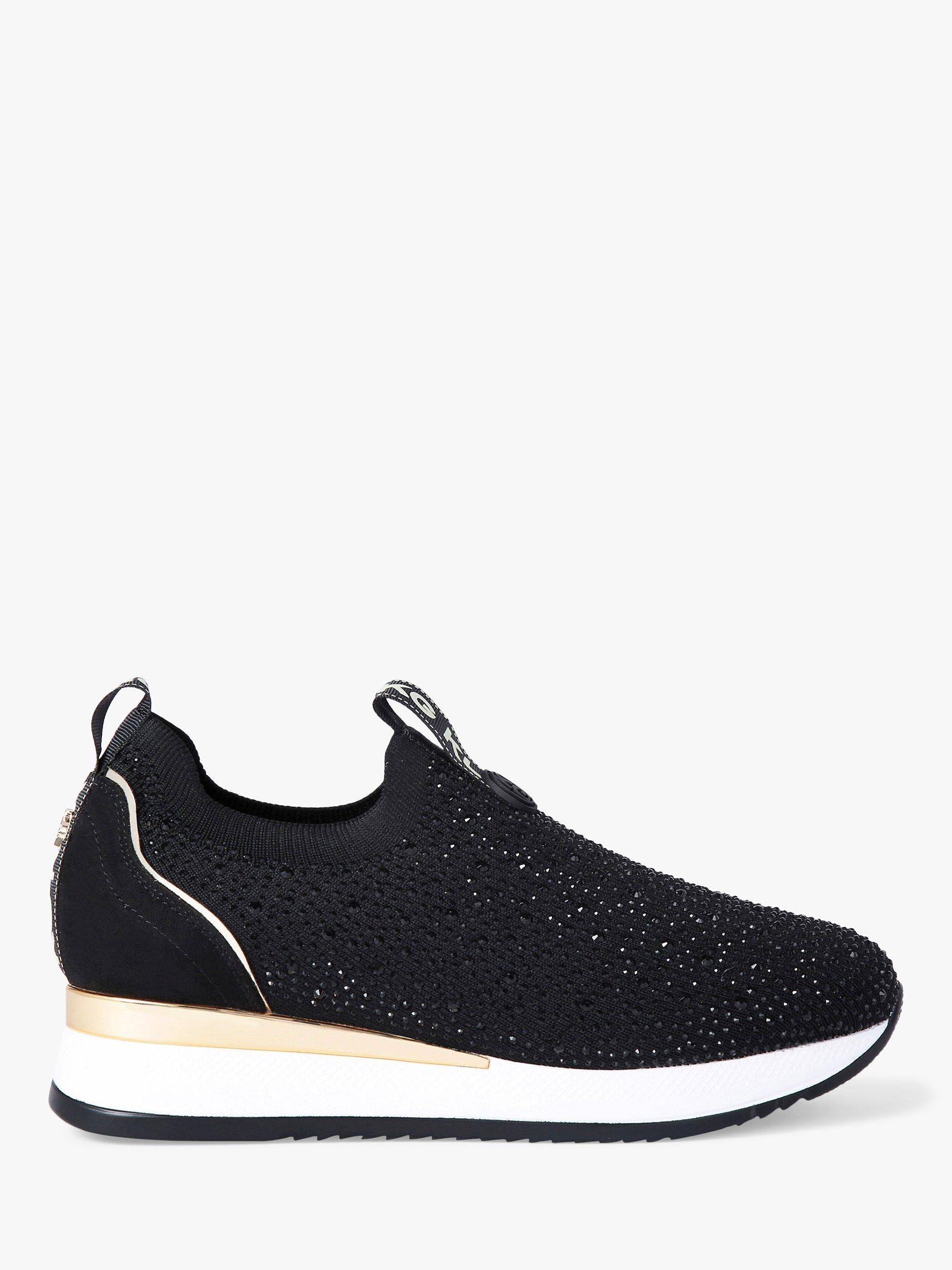 KG Kurt Geiger Lara Fabric Embellishment Trainers, Black Black, 3