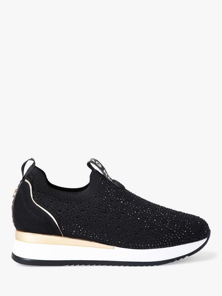 KG Kurt Geiger Lara Fabric Embellishment Trainers, Black Black