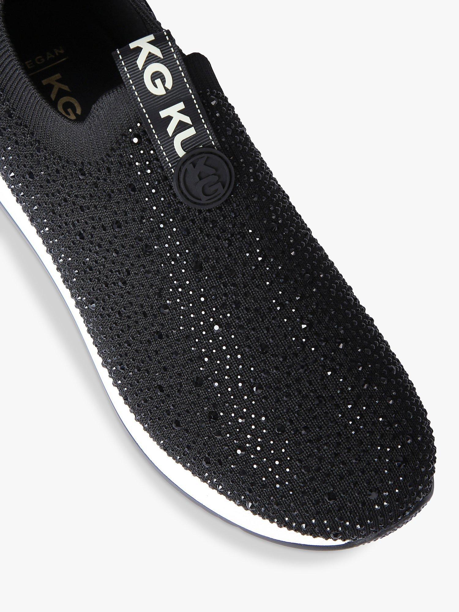 Product image 4 of 4, which shows KG Kurt Geiger Lara Fabric Embellishment Trainers, Black Black, 3