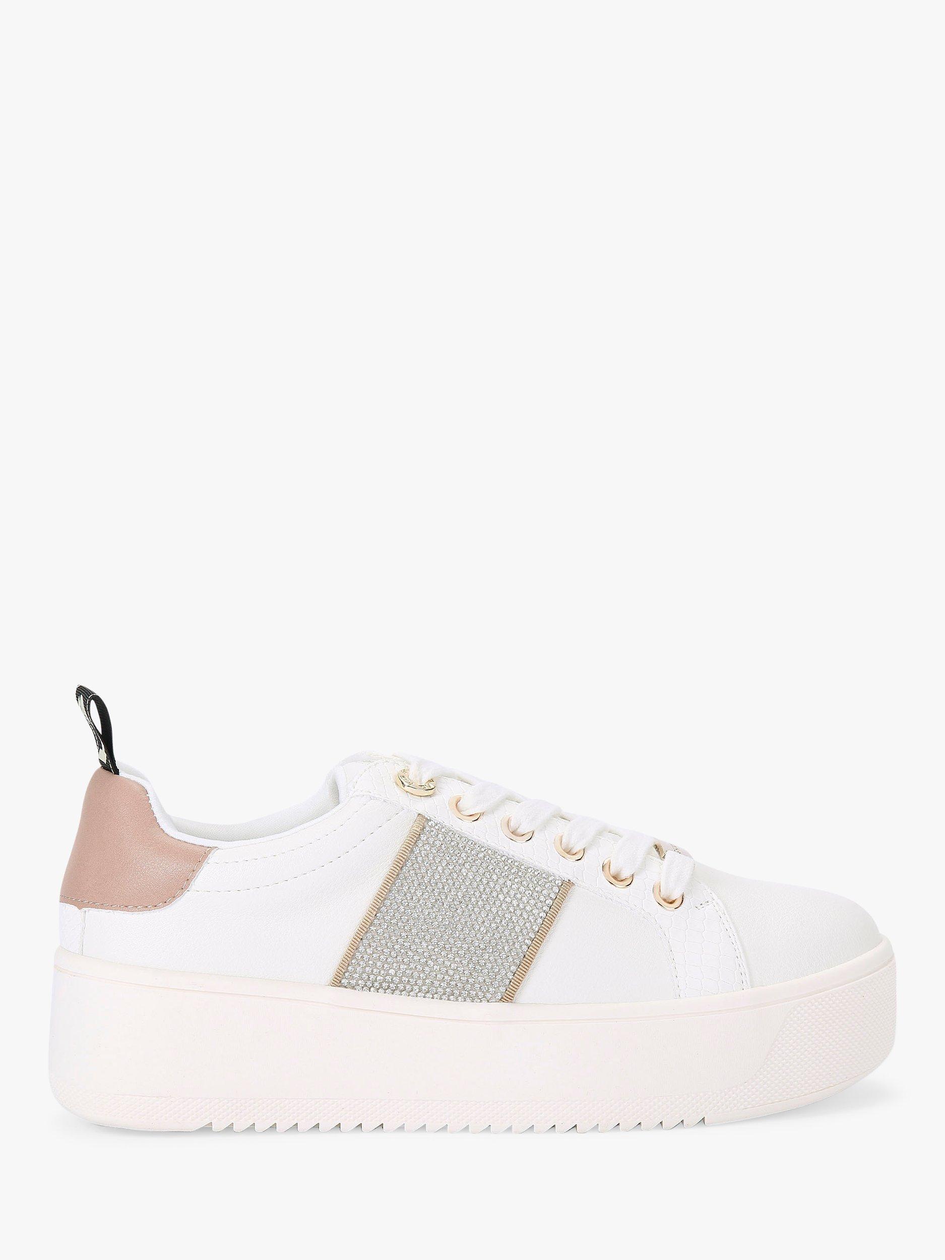 KG Kurt Geiger Lighter Gem Embellished Flatform Trainers White