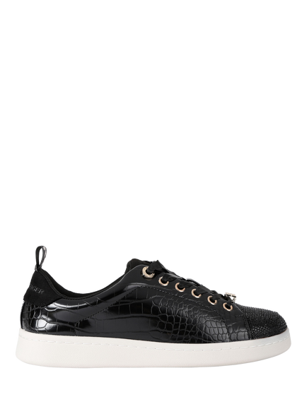 KG Kurt Geiger Liza Croc Effect Trainers, Black, Black