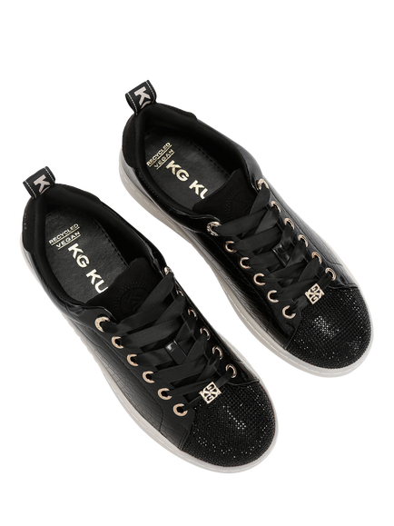 KG Kurt Geiger Liza Croc Effect Trainers, Black - view 2, Black