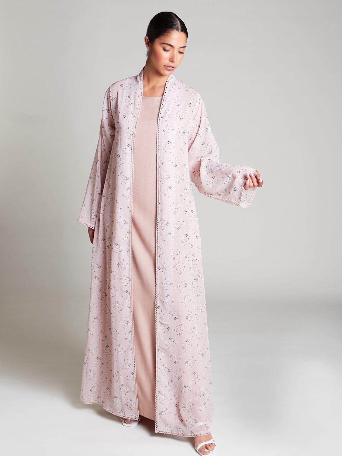 Aab Sakura Floral Maxi Kimono, Pink