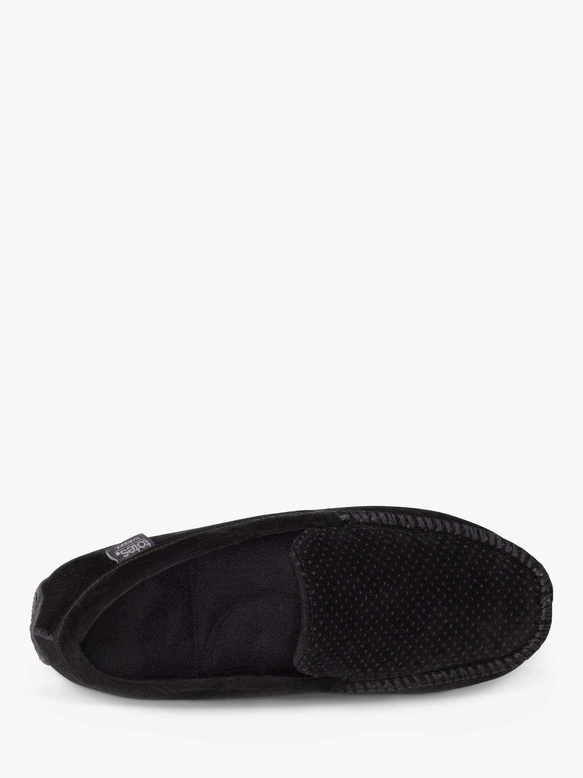 Product image 3 of 6, which shows totes Airtex Suedette Moccasin Slippers, Black, 8